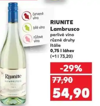 Kaufland RIUNITE Lambrusco nabídka