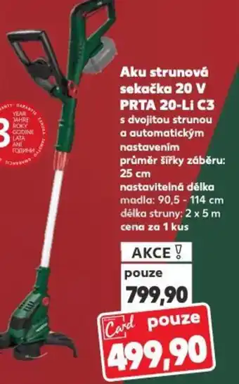 Aku strunová sekačka 20 V PRTA 20-Li C3