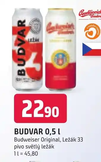 Trefa BUDVAR 0,5 L. nabídka