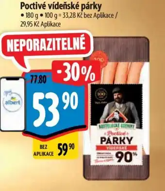 Albert Poctivé vídeňské párky nabídka