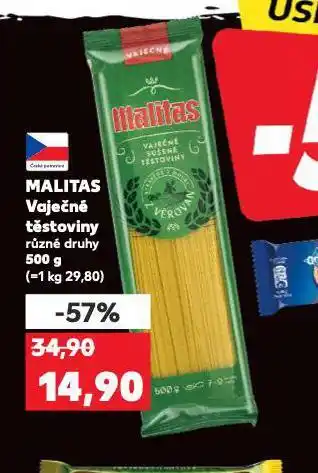 Kaufland Malitas vaječné těstoviny nabídka