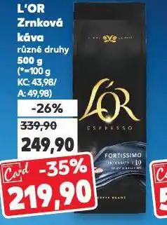 Kaufland L´or zrnková káva nabídka