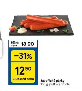 Tesco Javořické párky nabídka