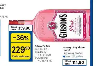 Tesco Gibson´s gin nabídka