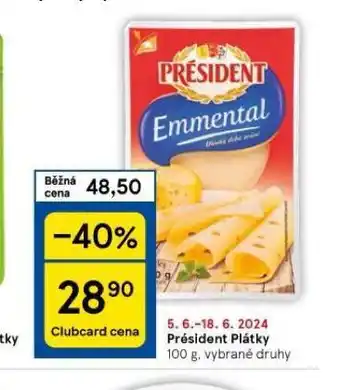 Tesco Président plátky nabídka