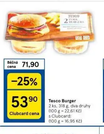 Tesco Tesco burger nabídka