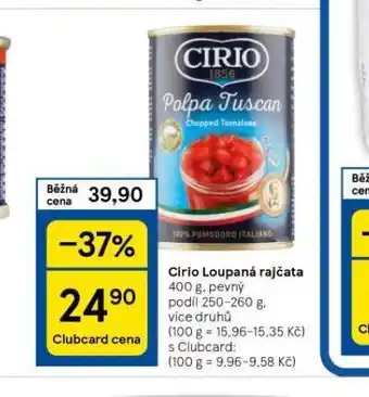 Tesco Cirio loupaná rajčata nabídka