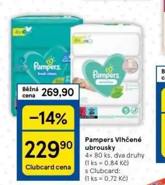 Tesco Pampers dětské vlhčené ubrousky nabídka