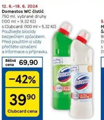 Tesco Domestos wc čistič nabídka