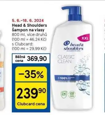 Tesco Head&shoulders šampon nabídka