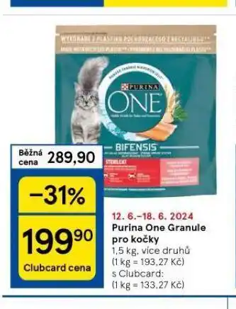 Tesco Purina one granule pro kočky nabídka