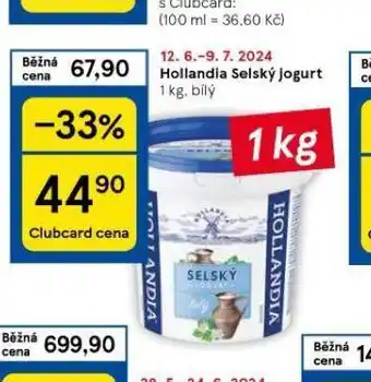 Tesco Hollandia selský jogurt nabídka