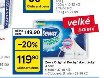 Tesco Zewa original kuchyňské utěrky nabídka
