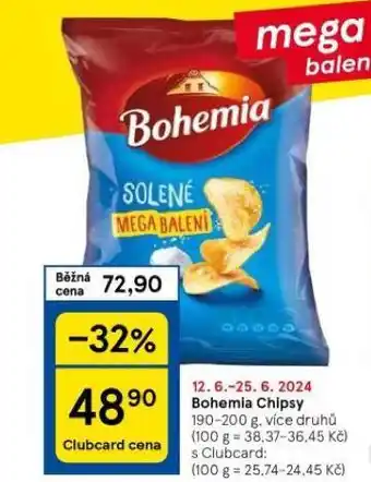 Tesco Bohemia chipsy nabídka