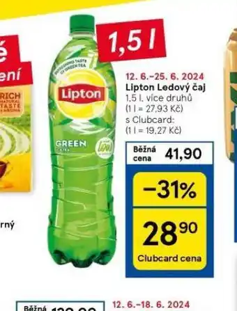 Tesco Lipton ledový čaj nabídka