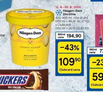 Tesco Häagen dazs zmrzlina nabídka