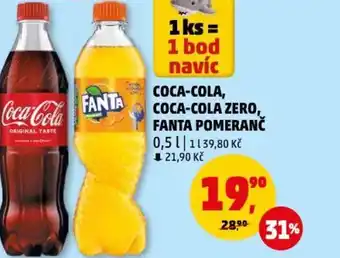 Penny Market COCA-COLA, COCA-COLA ZERO, FANTA POMERANČ 0,5L nabídka