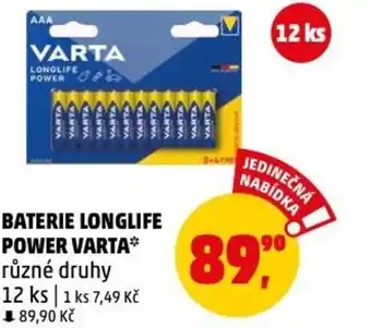 Penny Market BATERIE LONGLIFE POWER VARTA nabídka