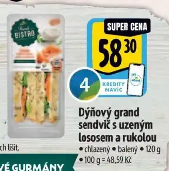 Albert Dýňový grand sendvič s uzeným lososem a rukolou nabídka