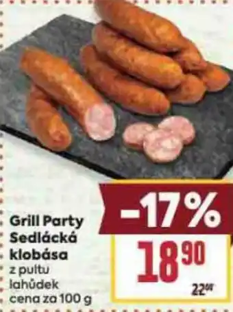 Billa Grill Party Sedlácká klobása nabídka