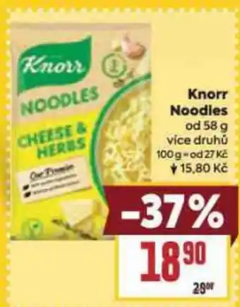 Billa Knorr Noodles nabídka