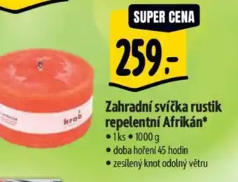 Albert Zahradní svíčka rustik repelentní Afrikán nabídka