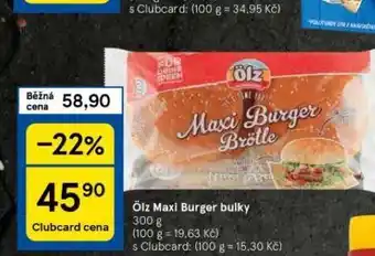 Tesco Ölz maxi burger bulky nabídka