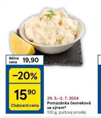 Tesco Pomazánka česneková se sýrem nabídka