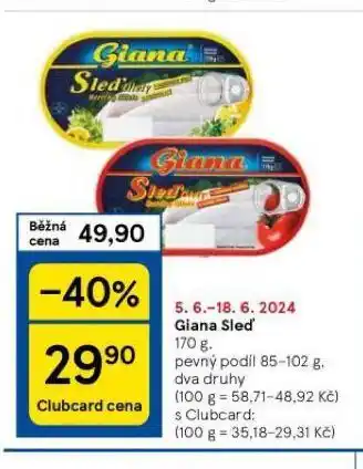 Tesco Giana sleď nabídka
