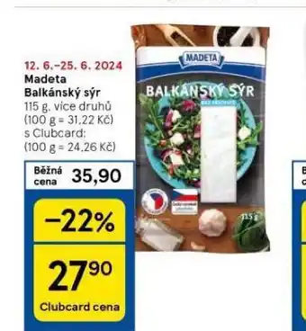 Tesco Madeta balkánský sýr nabídka