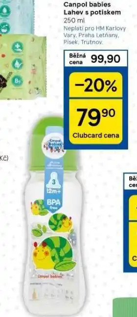 Tesco Canpol babies lahev s potiskem nabídka