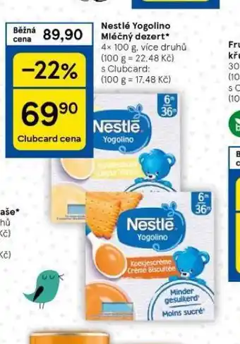 Tesco Nestlé yogolino mléčný dezert nabídka
