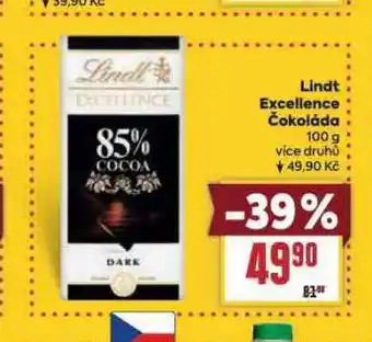 Billa Lindt excellence čokoláda nabídka
