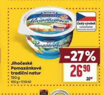 Billa Jihočeské pomazánkové tradiční natur nabídka