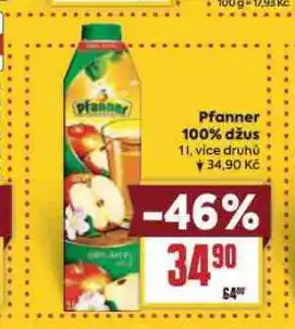 Billa Pfanner 100% džus nabídka