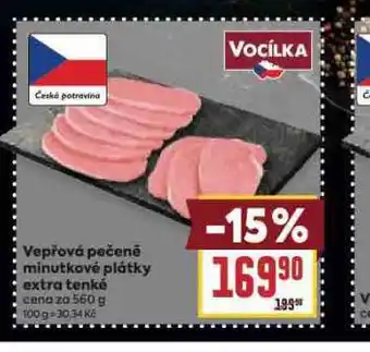 Billa Vepřová pečeně minutkové plátky extra tenké nabídka