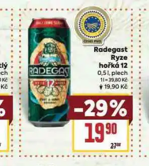 Billa Pivo radegast ryze hořká 12 nabídka