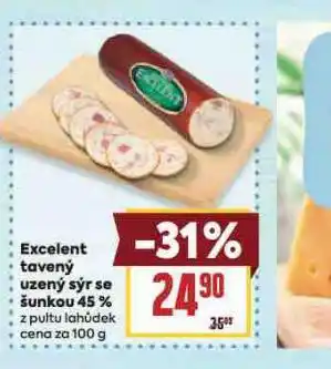 Billa Excelent tavený uzený sýr se šunkou 45% nabídka