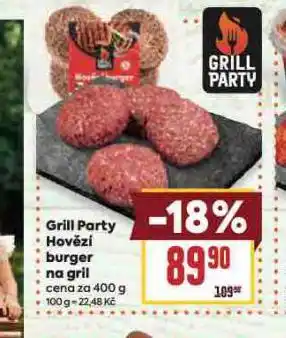 Billa Grill party hovězí burger na gril nabídka