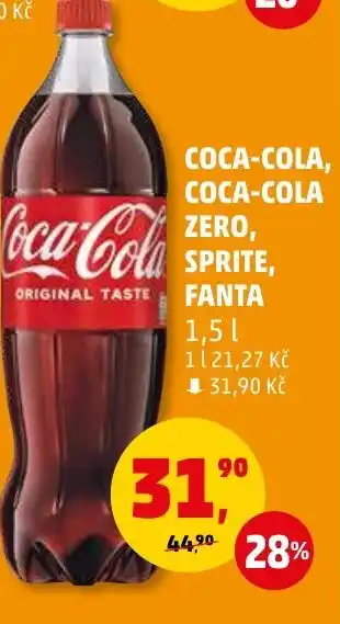 Penny Market COCA-COLA, COCA-COLA ZERO, SPRITE, FANTA 1.5L nabídka