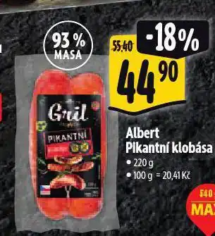 Albert Pikantní klobása nabídka