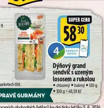 Albert Dýňový grand sendvič s uzeným lososem a rukolou nabídka