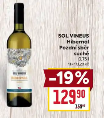 Billa SOL VINEUS Hibernal Pozdní sběr suché 0.75L nabídka