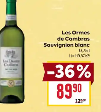 Billa Les Ormes de Cambras Sauvignion blanc 0.75L nabídka
