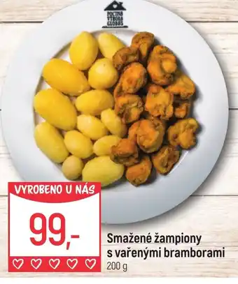Smažené žampiony s vařenými bramborami