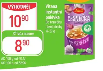Globus Vitana instantní polévka nabídka