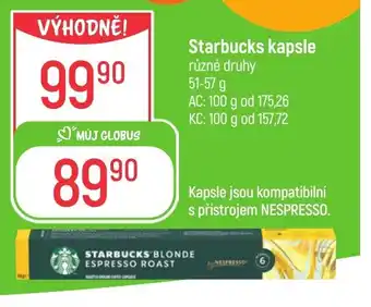 Globus Starbucks kapsle nabídka