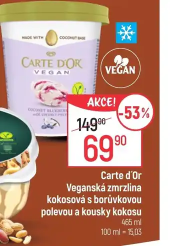 Globus Carte d'Or Veganská zmrzlina kokosová s borůvkovou polevou a kousky kokosu nabídka