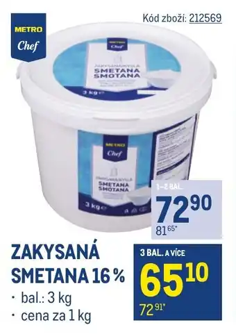 Makro ZAKYSANÁ SMETANA 16% nabídka
