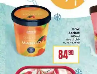 Billa Mrož sorbet nabídka
